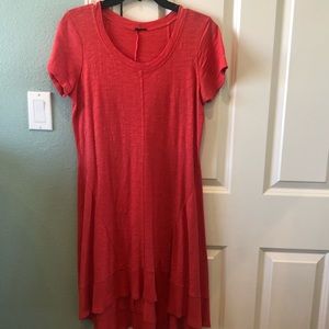 Anthropologie Left Of Center Orange Midi Knit Dress